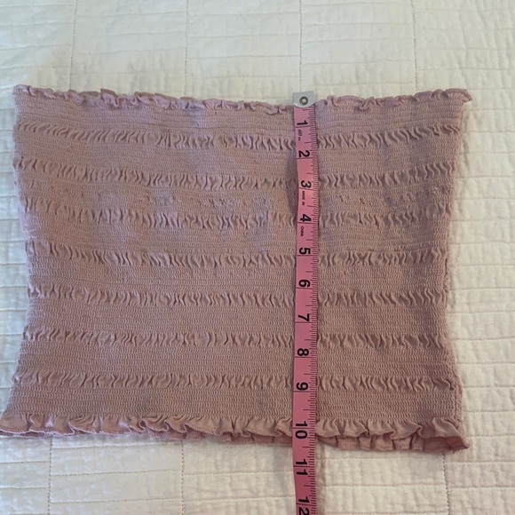 Aeropostale Small Smocked Pink Ruffled Tube Top Coquette Girl Balletcore NWOT - Picture 6 of 6